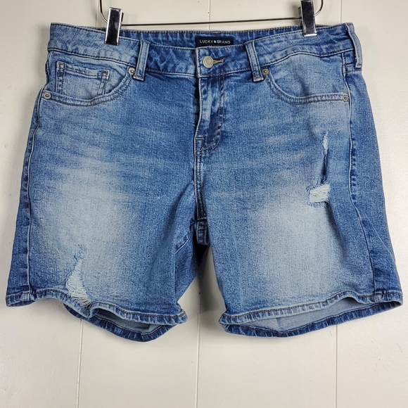 Lucky Brand factory distressed shorts size 8 / 29 - Picture 1 of 11